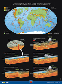 Kzpiskolai fldrajz falitablcsomag Mrete: 47 x 68 cm. Tartalma: 7 tabl/csomag (Kontinensvndorls + ghajlatvltozsok; Fldrengsek, vulknossg, lemezmozgsok; A lgkr szerkezete, tvrzkels; A Naprendszer; A Nap s a Hold; A csillagos gbolt; Az let fejldse) MS-4135